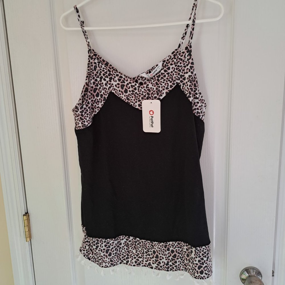 Maternity Leopard trim tank, NWT
